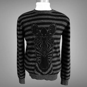 Hermes NWT Mens Crewneck Zebra Sweater EU Size S Wool Cashmere